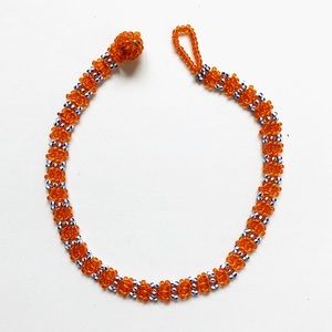 Orange, blue & white beaded Girls’ necklace